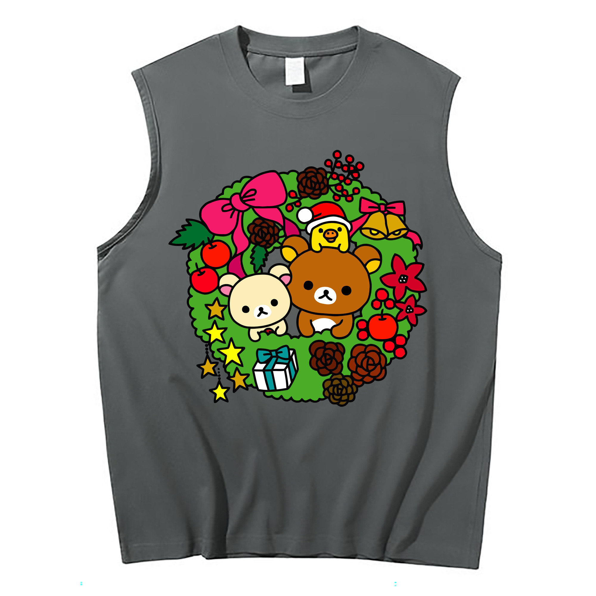 （画像用） リラックマ リラックマ キイロイトリ Rilakkuma Korilakkuma Kiiroitori コットン100％タンクトップ（フロントプリント）
